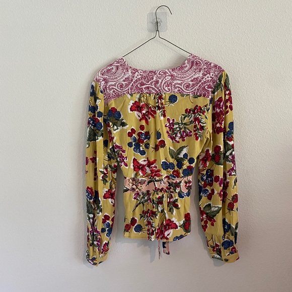 Anthropologie Boho Floral Patchwork Open Front Top - Picture 3 of 5